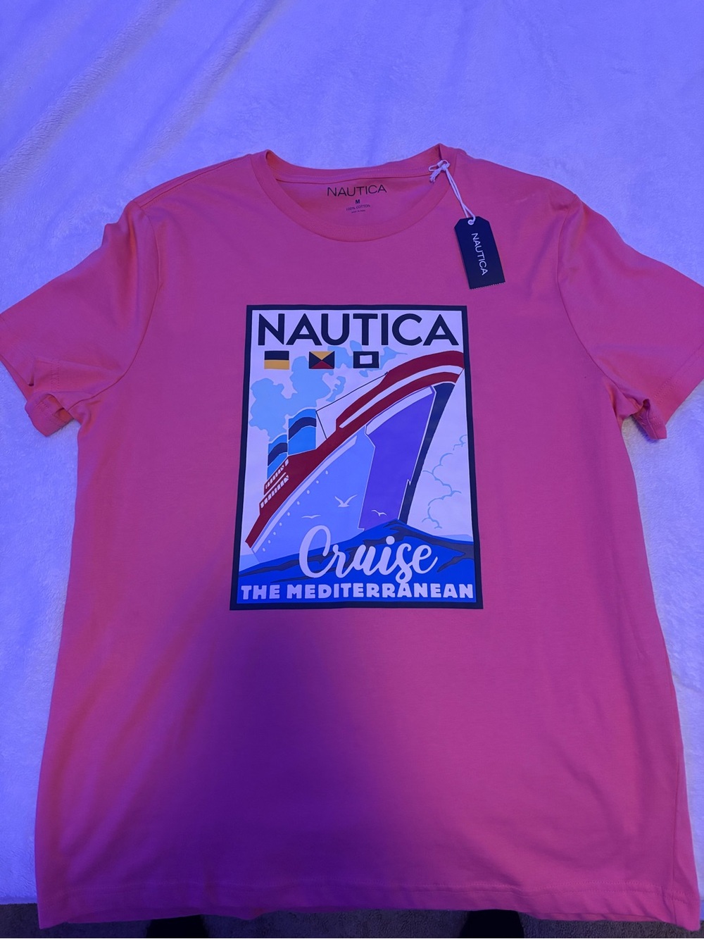 Nautica Pink Graphic Tee Size M